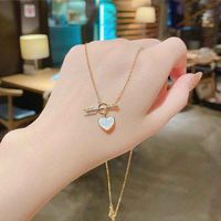 Simple Style Heart Shape Alloy Plating Chain Women's Pendant Necklace 1 Piece sku image 1