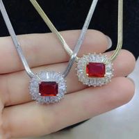 Fashion Oval Copper Plating Inlay Zircon Necklace 1 Piece main image 4