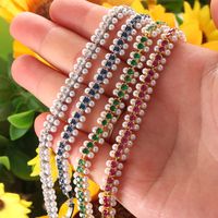 Fashion Solid Color Copper Plating Inlay Pearl Zircon Bracelets 1 Piece main image 4