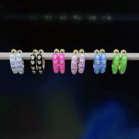 Style Ins Couleur Unie Le Cuivre Placage Incruster Zircon Boucles D'oreilles Cerceau 1 Paire sku image 1