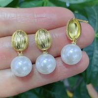 Fashion Oval Copper Pearl Plating Drop Earrings 1 Pair main image 1