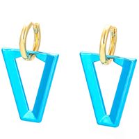 Fashion Solid Color Copper Plating Drop Earrings 1 Pair main image 3