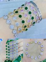 Fashion Round Copper Plating Inlay Zircon Bracelets 1 Piece sku image 3