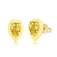 Fashion Water Droplets Heart Shape Sterling Silver Enamel Zircon Ear Studs 1 Pair sku image 23