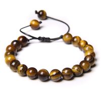 Retro Swirl Pattern Natural Stone Agate Beaded Bracelets 1 Piece sku image 4