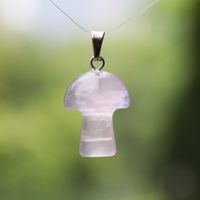 Fashion Mushroom Natural Crystal Polishing Pendant Necklace 1 Piece sku image 35