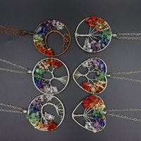 Fashion Tree Heart Shape Natural Stone Copper Plating Pendant Necklace 1 Piece main image 5