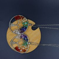 Fashion Tree Heart Shape Natural Stone Copper Plating Pendant Necklace 1 Piece main image 4