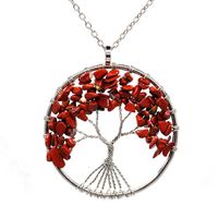 Fashion Tree Natural Stone Plating Pendant Necklace 1 Piece sku image 9