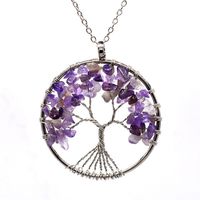 Fashion Tree Natural Stone Plating Pendant Necklace 1 Piece main image 2