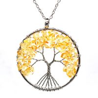 Fashion Tree Natural Stone Plating Pendant Necklace 1 Piece sku image 7