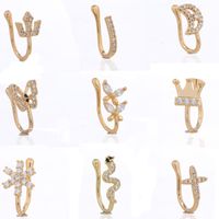 Fashion Moon Crown Alloy Inlay Zircon Nose Ring 1 Piece main image 1