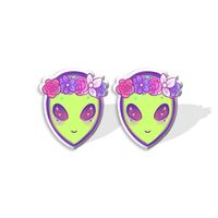 Fashion Alien Plastic Resin Epoxy Women's Ear Studs 1 Pair sku image 4