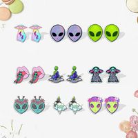 Fashion Alien Plastic Resin Epoxy Women's Ear Studs 1 Pair main image 1