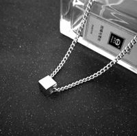 Simple Style Square Titanium Steel Polishing Chain Unisex Pendant Necklace 1 Piece main image 1