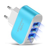 Creative Led Luminous 3 Plug Smart Multi-port Usb Charger sku image 2