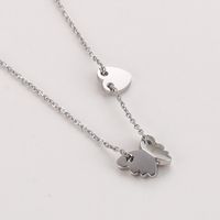 Sweet Heart Shape Butterfly Stainless Steel Plating Rhinestones Necklace 1 Piece main image 8