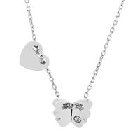 Sweet Heart Shape Butterfly Stainless Steel Plating Rhinestones Necklace 1 Piece sku image 1