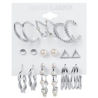 1 Set Simple Style Round Metal Plating Gold Plated Women's Drop Earrings Earrings Ear Studs sku image 40