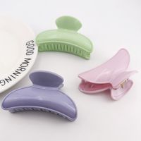 Cute Solid Color Plastic Handmade Hair Claws 1 Piece main image 3