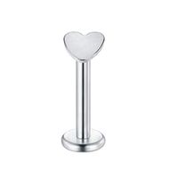 Fashion Geometric Heart Shape Stainless Steel Inlaid Zircon Zircon Lip Stud 1 Piece sku image 4