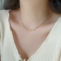 Simple Style Geometric Titanium Steel Gold Plated Necklace main image 2
