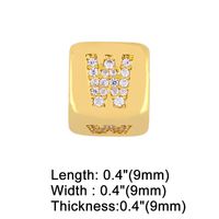 1 Piece Copper Zircon Letter Square sku image 23