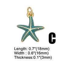 1 Piece Copper Gold Plated Starfish Marine Style main image 3