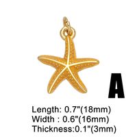 1 Piece Copper Gold Plated Starfish Marine Style sku image 1