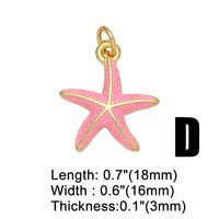 1 Piece Copper Gold Plated Starfish Marine Style sku image 4