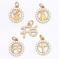 1 Piece Copper Zircon Cross Letter main image 1