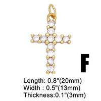 1 Piece Copper Zircon Cross Letter main image 2