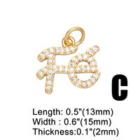 1 Piece Copper Zircon Cross Letter sku image 3