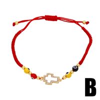 Moda Cruzar Ojo Del Diablo Soga Cobre Chapado En Oro De 18 Quilates. Cascarón Circón Pulsera Al Mayoreo main image 4