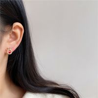 Fashion Snowflake Elk Copper Inlay Artificial Pearls Rhinestones Ear Studs 1 Pair main image 2