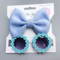 Cute Solid Color Bow Knot Plastic Cloth Handmade Hair Clip 1 Piece sku image 6