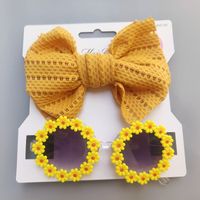 Cute Solid Color Bow Knot Plastic Cloth Handmade Hair Clip 1 Piece sku image 1
