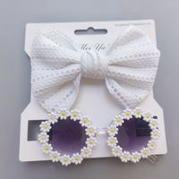 Cute Solid Color Bow Knot Plastic Cloth Handmade Hair Clip 1 Piece sku image 2