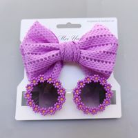 Cute Solid Color Bow Knot Plastic Cloth Handmade Hair Clip 1 Piece sku image 5
