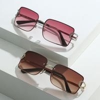 Retro Geometric Pc Square Diamond Frameless Women's Sunglasses main image 5