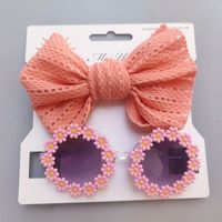 Cute Solid Color Bow Knot Plastic Cloth Handmade Hair Clip 1 Piece sku image 3