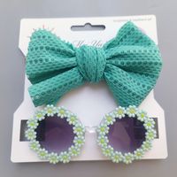 Cute Solid Color Bow Knot Plastic Cloth Handmade Hair Clip 1 Piece sku image 4