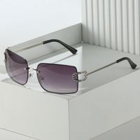 Retro Geometric Pc Square Diamond Frameless Women's Sunglasses main image 3