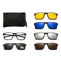 Fashion Color Block Tac Square Patchwork Clips Sports Sunglasses main image 3