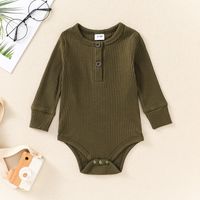 Simple Children's One-piece Newborn Long-sleeved Autumn Romper sku image 1