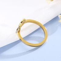 Simple Style Heart Shape Stainless Steel Plating Rhinestones Rings 1 Piece main image 8