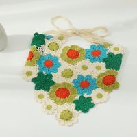 Vacation Flower Fabric Knit Crochet Lace Hair Band 1 Piece main image 2