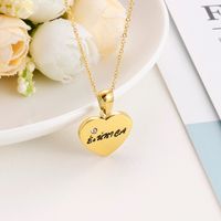 Fashion Heart Shape Titanium Steel Plating Rhinestones Pendant Necklace 1 Piece main image 8