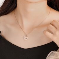 Fashion Heart Shape Titanium Steel Plating Rhinestones Pendant Necklace 1 Piece main image 2