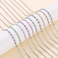 Simple Style Geometric Titanium Steel Plating Resin Layered Necklaces 1 Piece main image 1